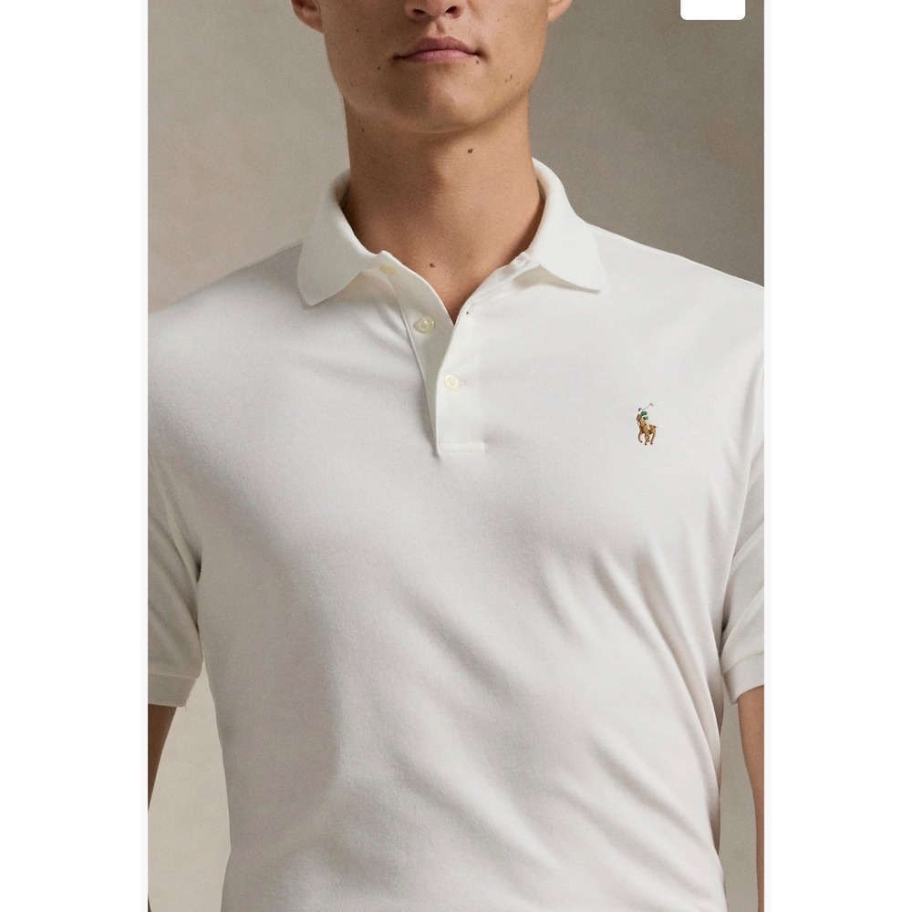 Polo Ralph Lauren Mesh Polo Shirt Mens M White NEW Classic Fit Pima Cotton
